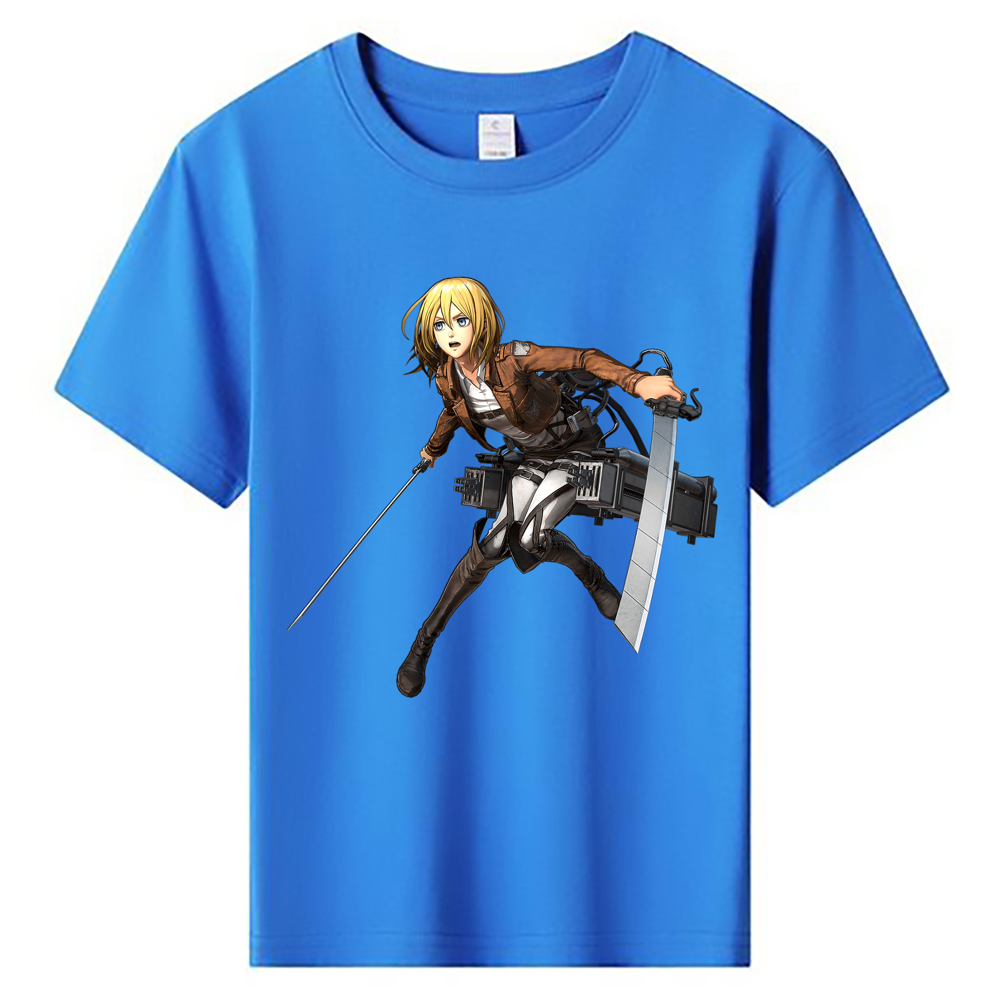 （画像用） 進撃の巨人 クリスタ·レンズ Attack on Titan Christa Lenz 綿100％キッズTシャツ（フロントプリント）